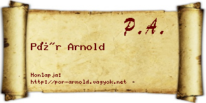 Pór Arnold névjegykártya