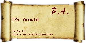 Pór Arnold névjegykártya